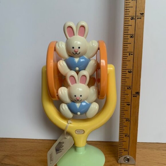 Vintage Tolo Bunny Ferris Wheel Baby Toy | Spinning Suction Cup Toy - Picture 5 of 5